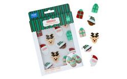 Edible Christmas Sugar Decorations - Santa is Coming to Town (Set of 12)