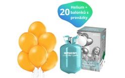 Helium készlet + 20 db narancssárga lufi
