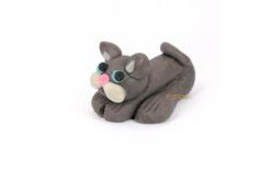 Occasional Cake Figure – Grey Lying Kitten