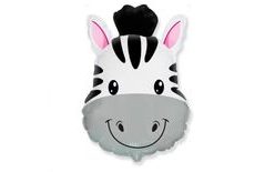 Zebra fóliás léggömb - szafari - 68 cm