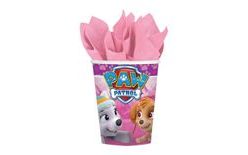 Kelímky papírové 8ks Paw Patrol růžové 250 ml