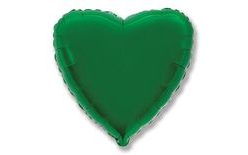 Fólia léggömb 45 cm Szív zöld