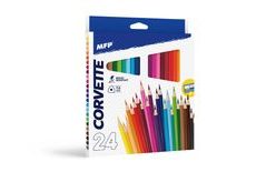 crayons 24 pcs triangular with pencil sharpener
