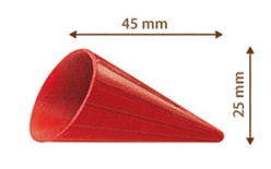 Čokoládový kornútok - červený 44 ks