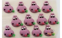 Cukrové dekorácie hrošíky (12 ks)