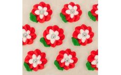 Cukrové dekorácie – veľké kvety na platíčku (9 ks)