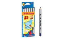 Super Jumbo 3in1 Universal Crayons - 6 colours