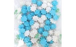 Pusinkové pucky bielo-modré (cukrová dekorácia)