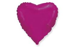 Fóliový balón 45 cm Srdce tmavoružové FUCHSIE