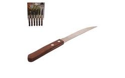 Steak knife - stainless steel/wood - 6 pcs