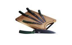 Sada nožů s nepřilnavým povrchem + prkénko 6 ks Emerald Collection