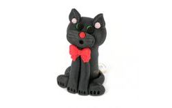 Příležitostná postavička kočička černá s mašličkou