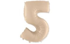 Cream Foil Balloon Number 5 - 102 cm