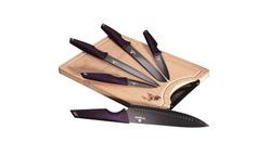 Sada nožů s nepřilnavým povrchem + prkénko 6 ks Purple Eclipse Collection