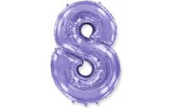 Lila fólia szám ballon - 102 cm - 8