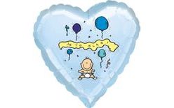 Balónek fóliový světle modré srdíčko Je to kluk!