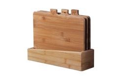 Bamboo Cutting Board Set of 4 with Stand