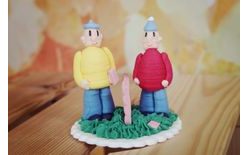 Pat and Mat – Large Sugar Cake Decoration (on a Base)