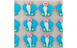 Cukrové dekorácie – modrý motýlik (12 ks)