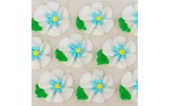 Cukrové dekorácie – veľké kvety na platíčku (9 ks)