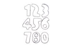 Number Cookie Cutters 0 - 9 Stainless Steel - 9 pcs