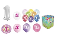 Hélium na plnenie balónov + balóny na oslavu 1. narodenín dievčatka - 420 l