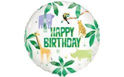 Fóliový balón SAFARI - Šťastné narodeniny - 45cm