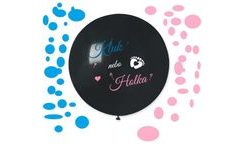 Balón latexový s nápisem " Kluk nebo holka ? " (+ konfety) - Gender reveal - Baby shower - 80 cm