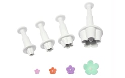 Set of plunger cutters Flower blossoms round 4 pc.
