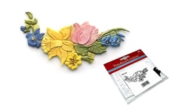 Patchwork vytlačovač s květinovým motivem - Spring (Jaro) - 12 x 5,5 cm