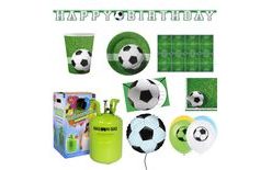 Children's Birthday Party Set Football with Balloons and Helium - 10 People