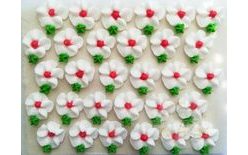 Cukrové ozdoby – kvety na platíčku 17 (30 ks)