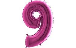 Rózsaszín fóliás szám "9" - 115 cm