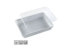 Plastic rectangular jar with lid - 4 l