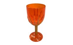 Oranžový transparentní pohár s lebkami - 18cm - Halloween