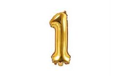Gold Foil Number Balloon 35 cm - 1 (NOT HELIUM FILLABLE)
