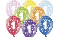Silné balóny 30 cm Metallic Mix - narodeniny č. 1