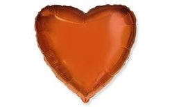 45 cm Orange Heart Foil Balloon