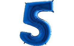 Balloon foil numerals BLUE - BLUE 115 cm - 5