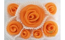 Dortová sada růží - oranžové oranžové