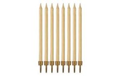 Birthday candles gold with bases length - 10 cm - 8 pcs