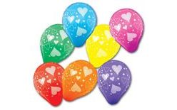 Balloons coloured hearts 7 pcs