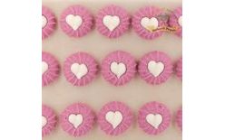 Purple Meringue Kisses with Hearts – Sugar Decorations