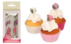 FunCakes Sugar Decorations Roses with Leafs - 16 pcs