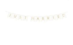 Just Married Garland / Newlyweds - Wedding - White - 15 x 155 cm