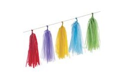 Girlanda střapce - pompom - multicolor barevná - 20 ks - 420 x 30 cm