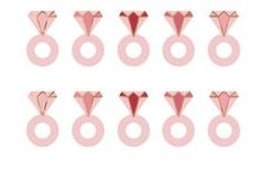 Glass Decoration Rings - Wedding - Bachelorette Party - 10 pcs