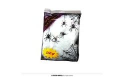 White Spider Web 550g + 4 Spiders - Halloween