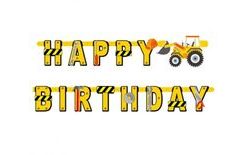 Girlanda - Happy Birthday - narozeniny - Stavba - Staveniště - 360cm