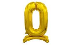 Balón foliový číslice ZLATÁ na podstavci, 74 cm - 0